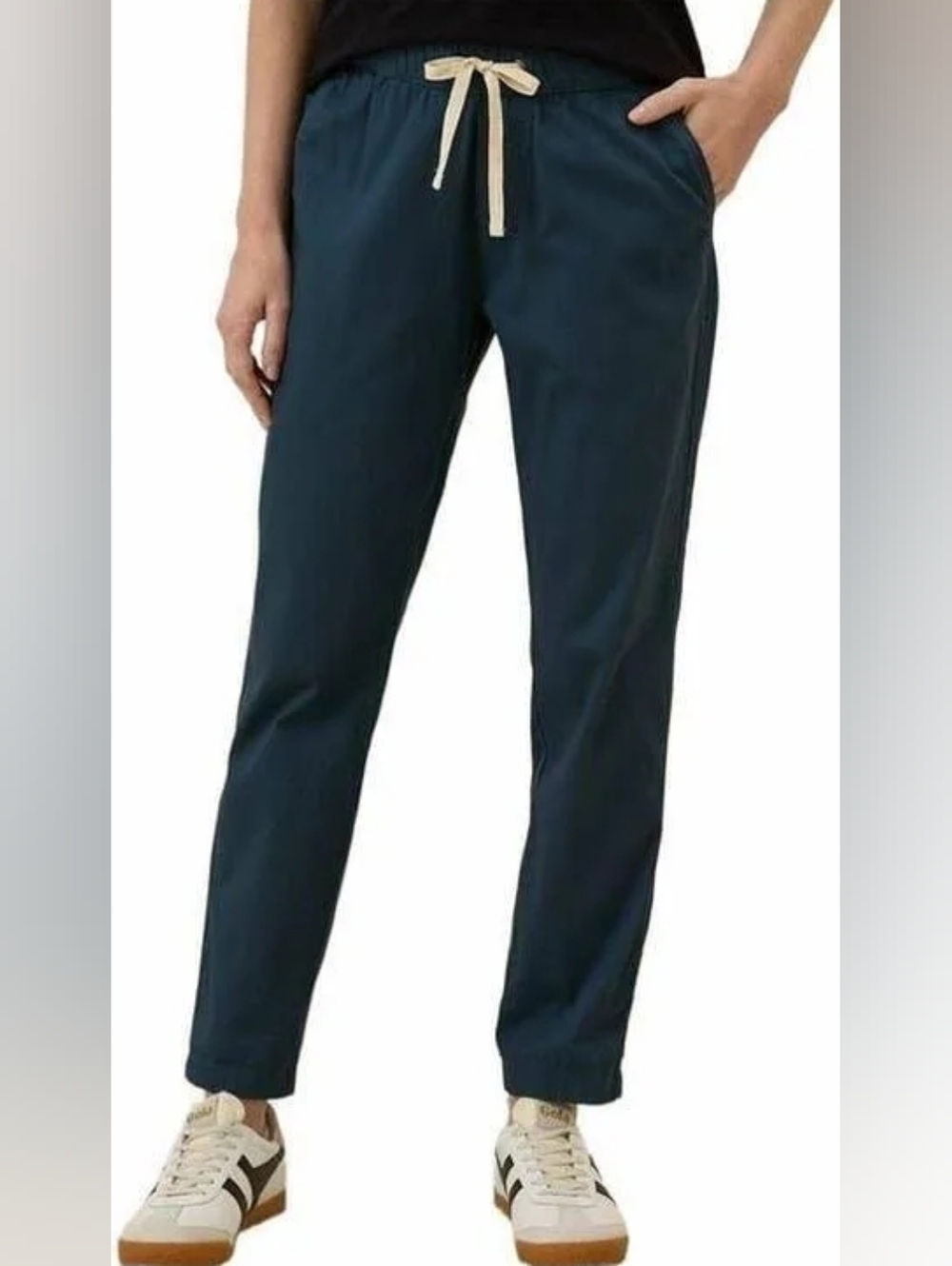 PACT Organic Cotton Drawstring Pants Blue Pull On Casual Lounge Women’s Small